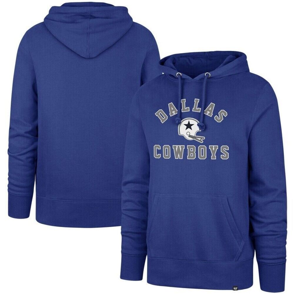 '47 Dallas Cowboys Hoodie Men Medium Royal Blue Varsity Arch Throwback Retro NFL